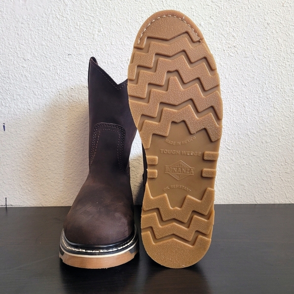 Bonanza Brown Leather Cowboy Boots - Picture 3 of 4